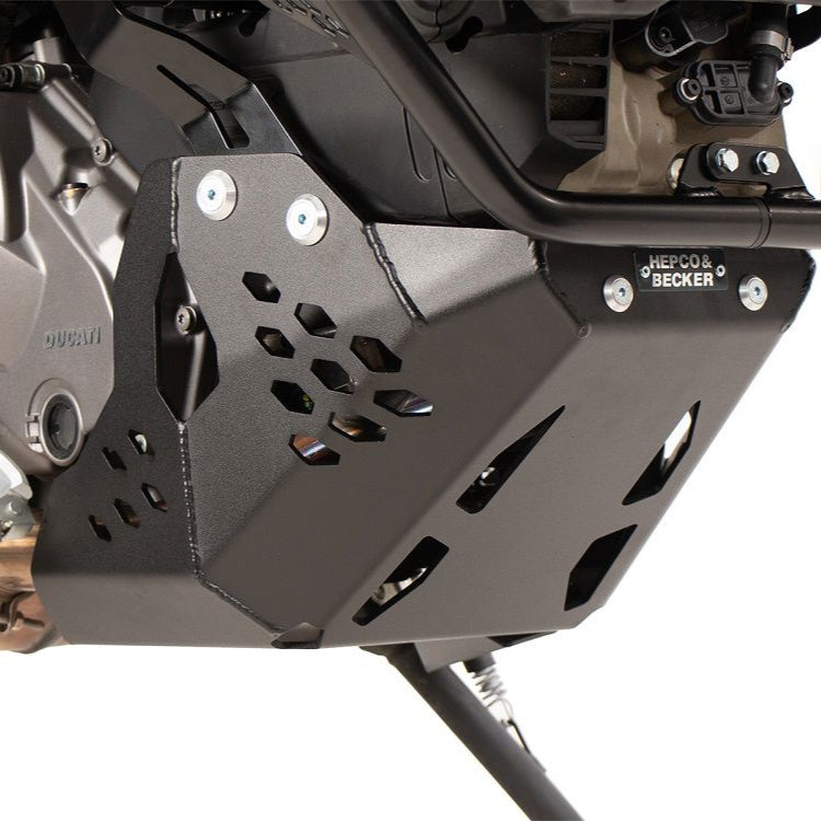 Carter de plaque aluminium noir Hepco&Becker Ducati Desert X '22-