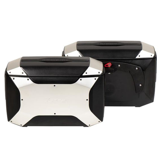 Ensemble de valises latérales XCore argent pour porte-bagages C-Bow Hepco&Becker