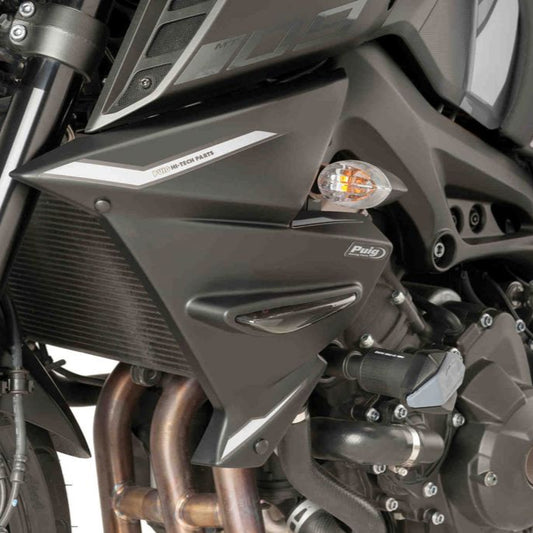 Caches latéraux Puig (set) noir mat pour radiateur Yamaha MT-09/SP '17-