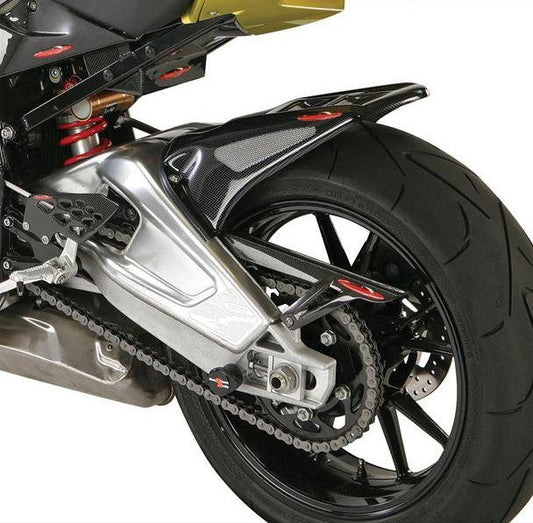 Garde-boue arrière sport-line carbone avec filet doré BMW S1000RR 2010- UVK