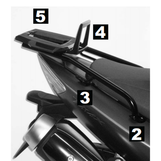 Porte-bagages supérieur noir Alurack Hepco&Becker Yamaha XP500 T-MAX 2008-2011