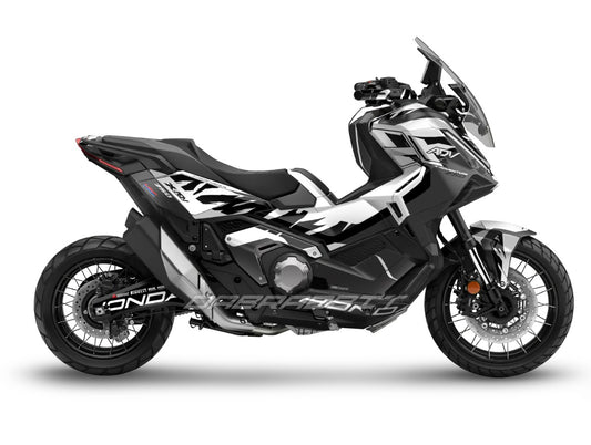 X-ADV 750 (2025) Full Graphic Kit – Flame Black White Edition (FB-WB)