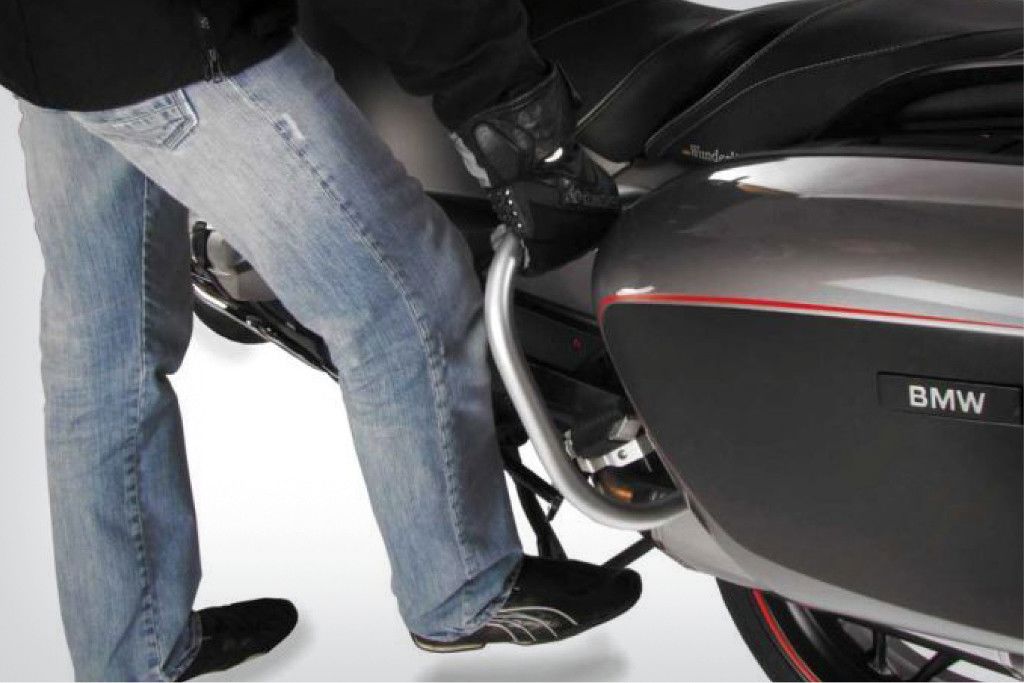 Barre de protection de valise argentée BMW R1200RT -'13 Wunderlich