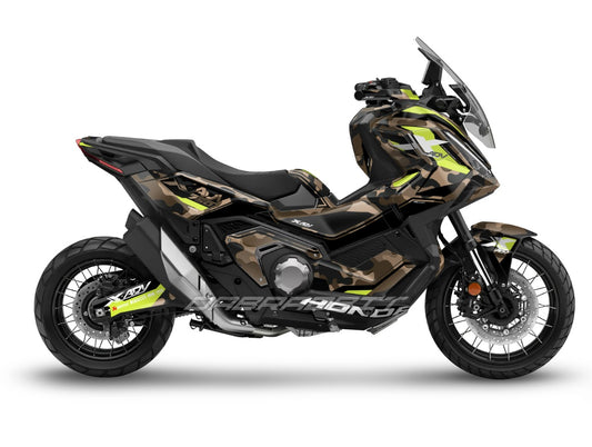 X-ADV 750 (2025) Full Graphic Kit – Carbon Matte Dark Flame Yellow Edition (CM-DFY)