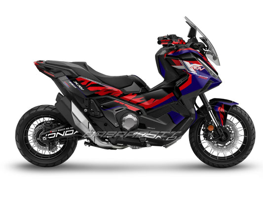 X-ADV 750 (2025) Full Graphic Kit – Flame Black Light Red Edition (FB-BLR)