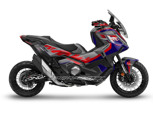 X-ADV 750 (2025) Full Graphic Kit – Flame Black Grey Black Red Edition (FB-GBR)