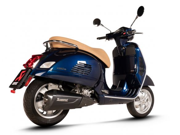 SILENCIEUX AKRAPOVIC EN ACIER INOXYDABLE NOIR POUR VESPA GTS 300 2021-2024