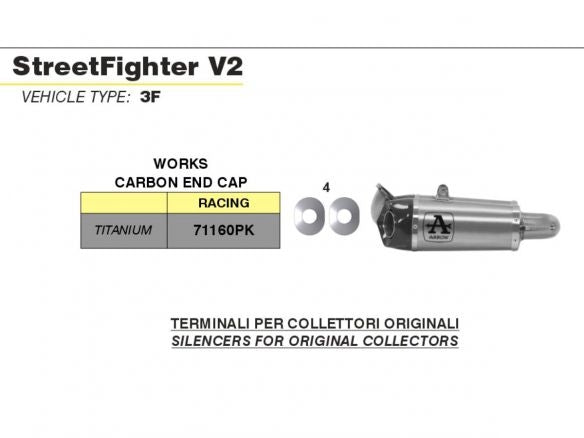 SILENCIEUX ARROW WORKS TITANE CARBONE DUCATI STREETFIGHTER V2 2022-2024