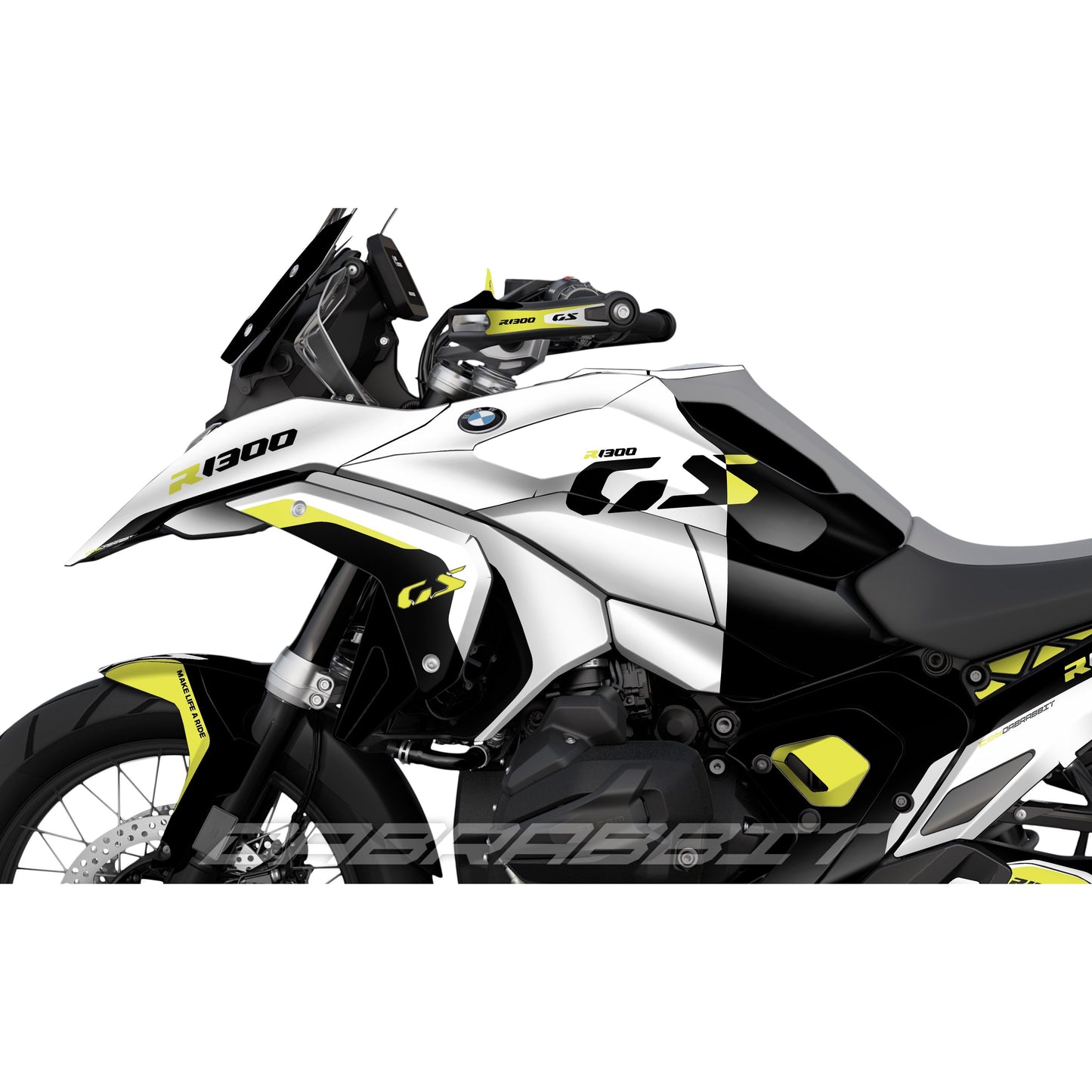 Pack autocollant BMW R1300GS blanc-fluo