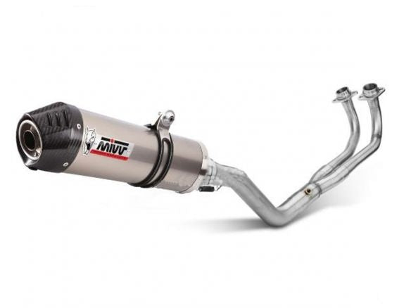 ECHAPPEMENT COMPLET 2x1 MIVV OVALE TITANE CARBONE KAWASAKI Z650 2017-2023