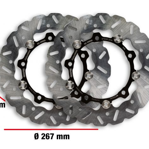 Disques de frein Malossi Whoop Disc Couple Diamètre extérieur 267 mm Épaisseur 3,5 mm Yamaha T Max 530 IE 4T LC 2015-2016 (J409E)