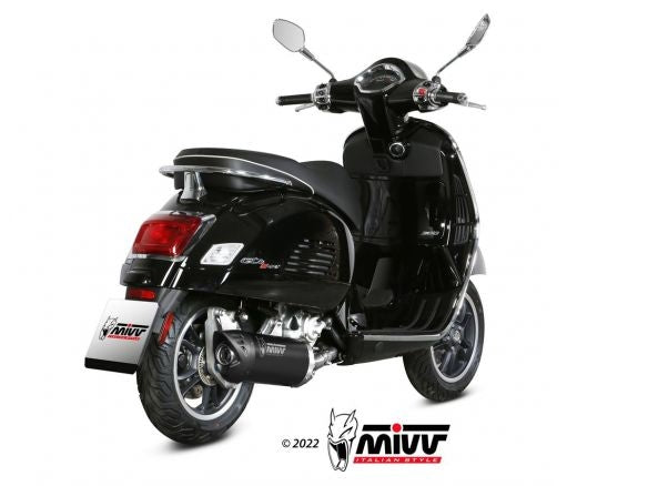 SILENCIEUX MIVV MOVER NOIR EN ACIER INOXYDABLE VESPA GTS 300 2021-2024