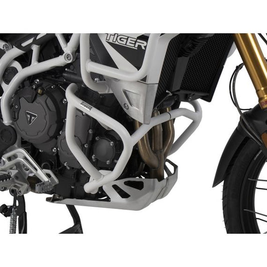 Pare-choc blanc Hepco&amp;Becker pour Triumph Tiger 850 Sport '21-