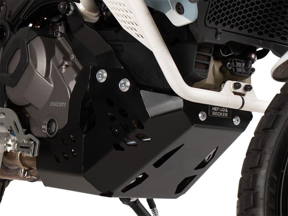 Carter de plaque aluminium noir Hepco&amp;Becker Ducati Desert X '22-