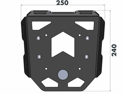 Porte-bagages supérieur noir Minirack Hepco&amp;Becker Ducati DesertX '22-