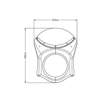 Carénage de direction modèle rétro noir avec diamant Puig Honda CB650R '19- / CB1000R '18- -légèrement teinté
