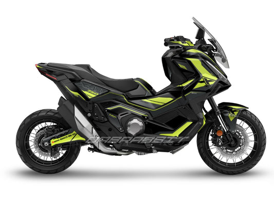 X-ADV 750 (2025) Full Graphic Kit – XL Black Flame Yellow Edition (XL-BFY)