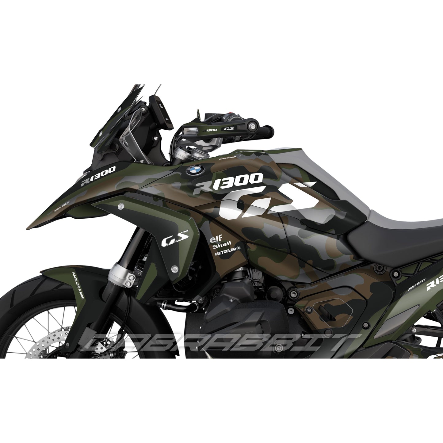 Pack d'autocollants BMW R1300GS vert camouflage