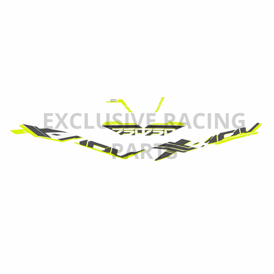 Set d'autocollants Honda X-ADV 750 2025 – Design Argent/Jaune Fluo