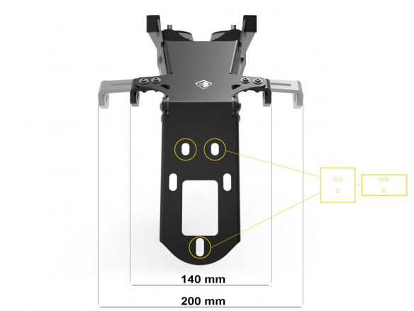 Support de plaque d'immatriculation réglable Ducabike pour Ducati Multistrada V4/S/RS 2021-2024 