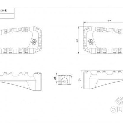 PAIRE DE REPOSE-PIEDS PILOTE GILLES TOOLING PRO-X ENDURO BMW F 900 GS / ADVENTURE 2024 