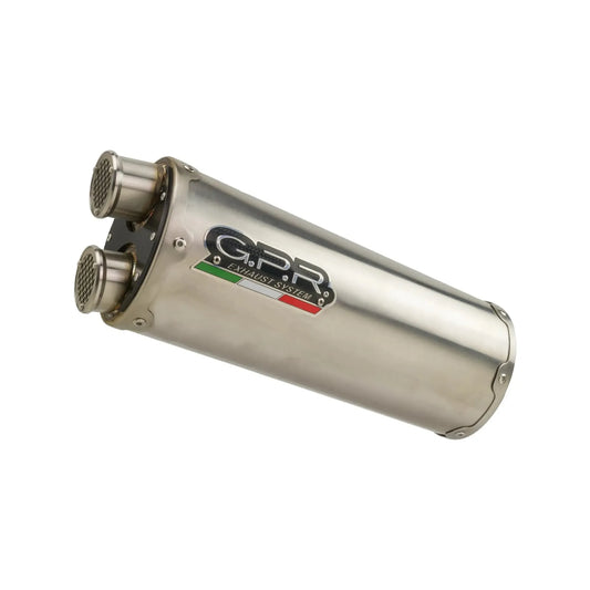 Échappement double GPR en acier brossé CF Moto 700 MT 2023-2024 homologué