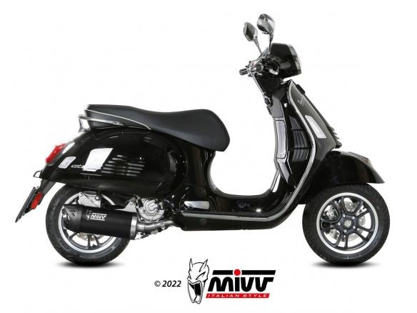 SILENCIEUX MIVV MOVER NOIR EN ACIER INOXYDABLE VESPA GTS 300 2021-2024 