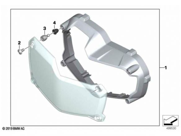 ENSEMBLE OFFICIEL DE PROTECTIONS DE PHARES BMW F 750 GS / F 850 ​​GS 2018-2023 