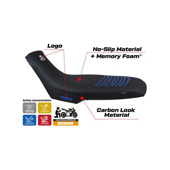 Housse de selle compatible Aprilia Touareg 660 (21-24) modèle système confort Boras 