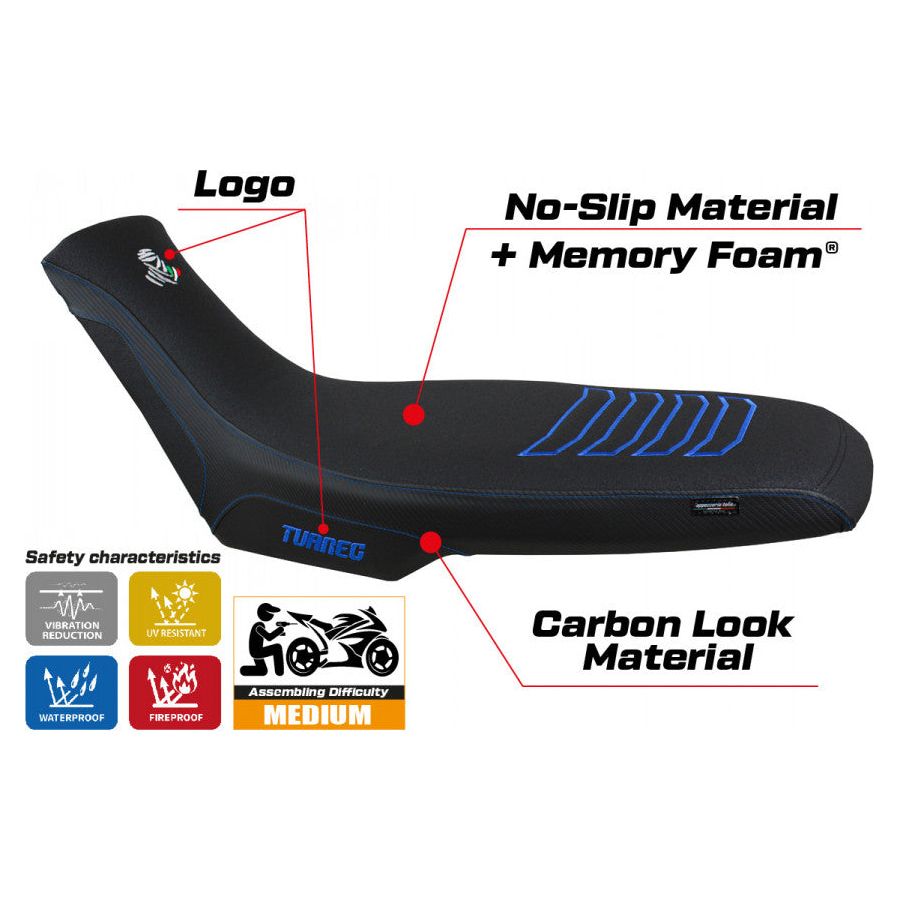 Housse de selle compatible Aprilia Touareg 660 (21-24) modèle système confort Boras 